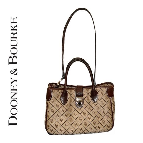 Dooney‎ & Bourke VINTAGE Signature Canvas And Leather Handbag - Picture 4 of 5